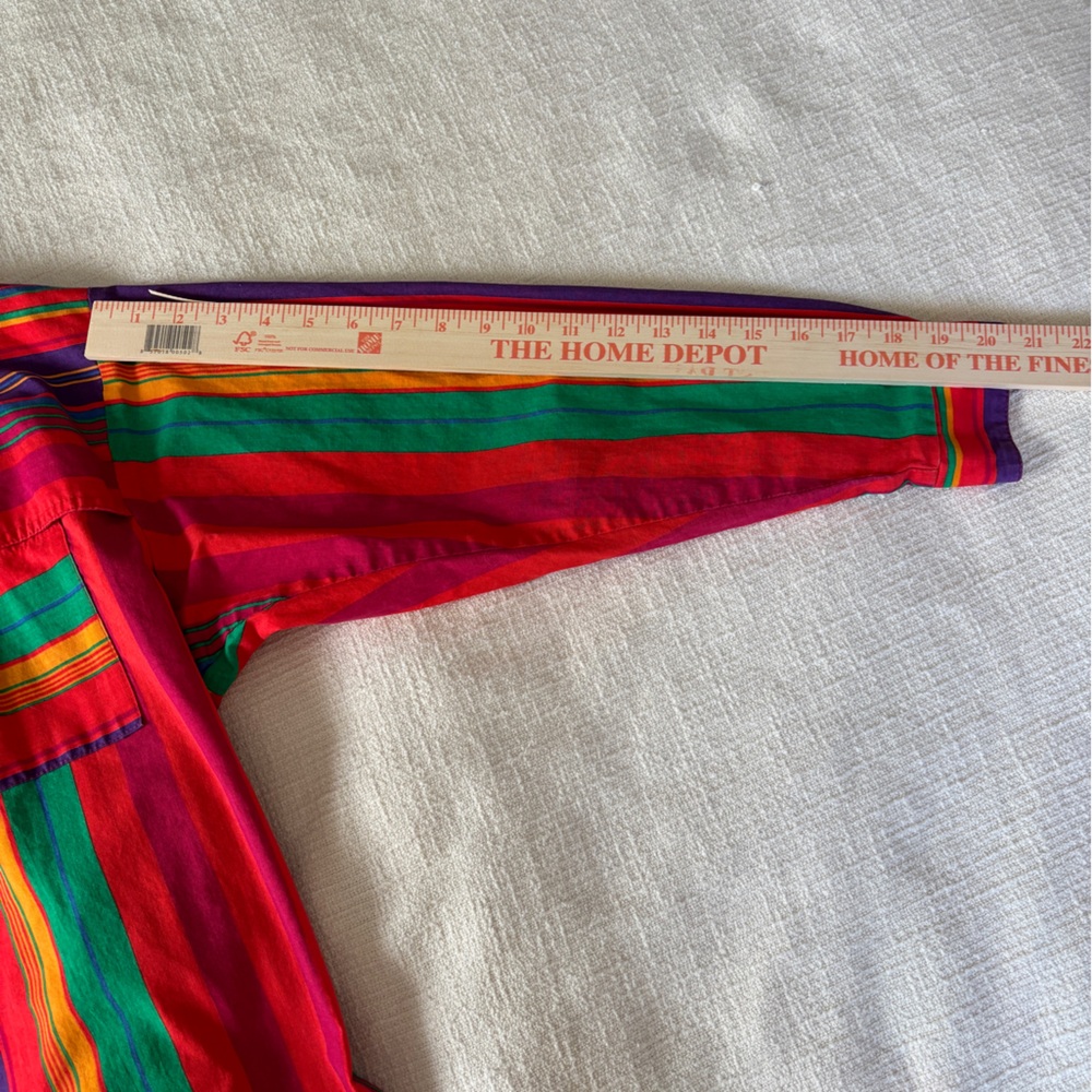 Roughrider Vintage Cotton Cowgirl Colorful Striped Women Large Button Up - Picture 6 of 8